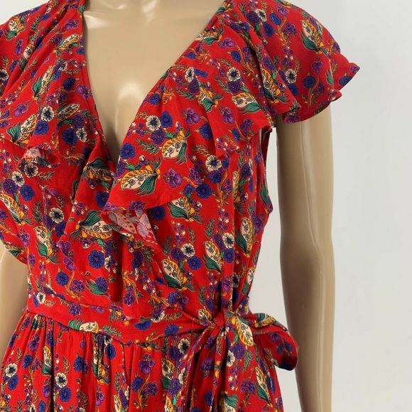Anthropologie Maeve Rosalia Floral Wrap Dress 8 - Picture 5 of 10
